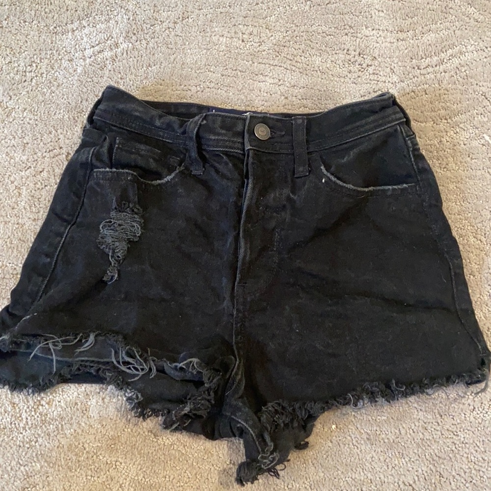 black hollister jean shorts